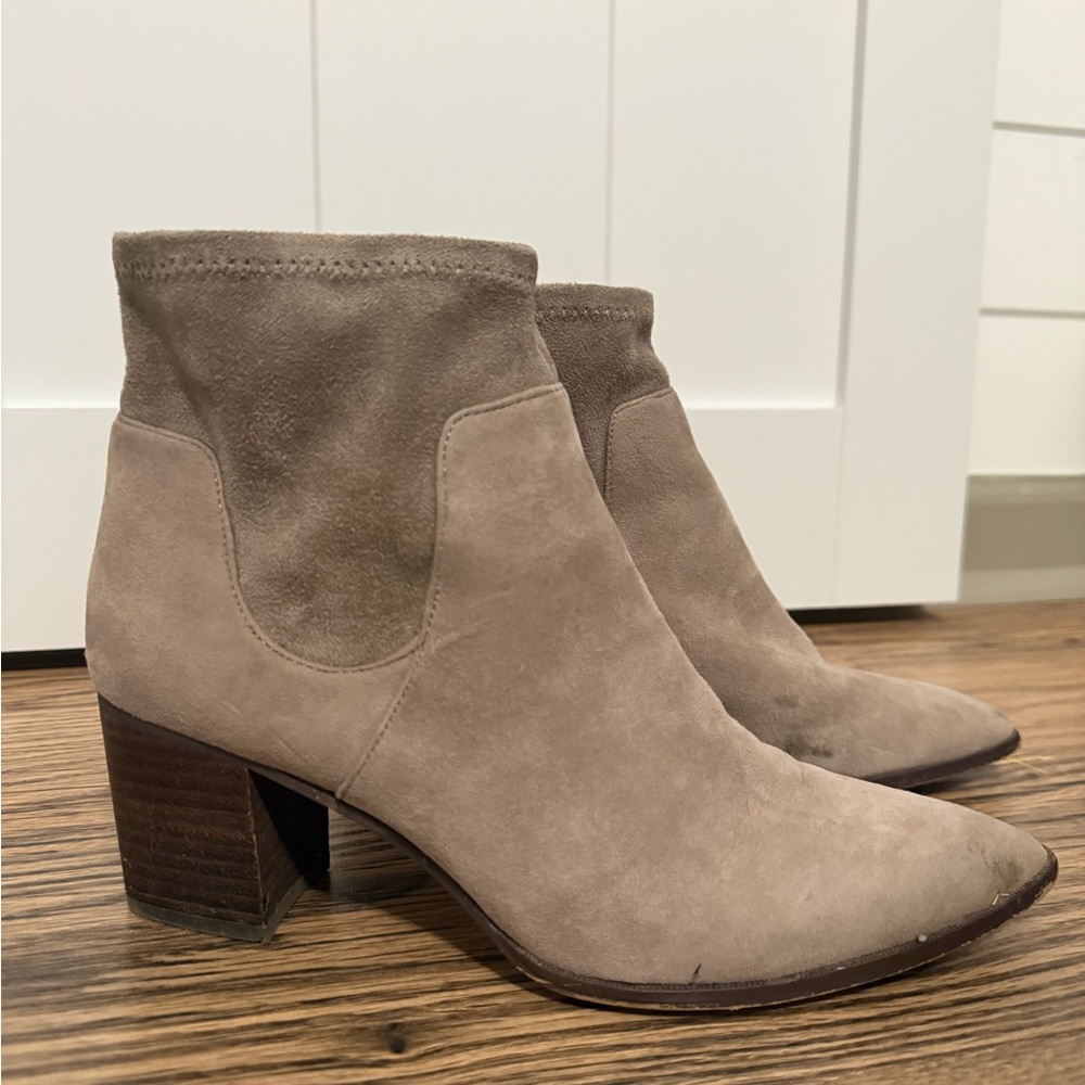 Sole Society Taupe Suede Ankle Booties